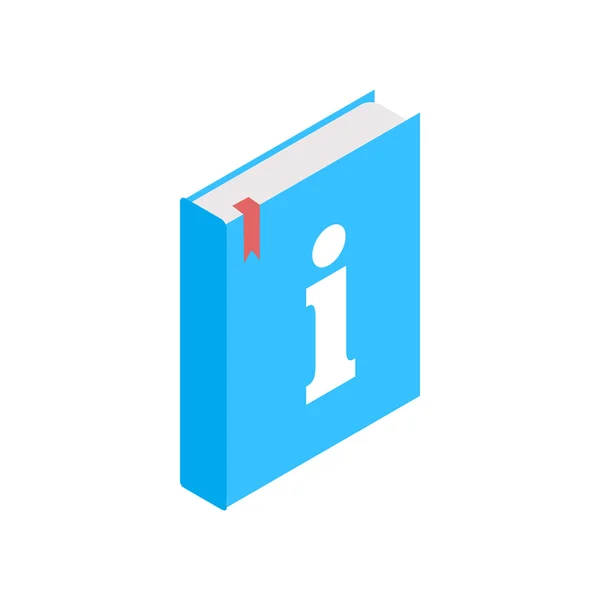 Information sign on book icon, isometric 3d style — Stock Vector