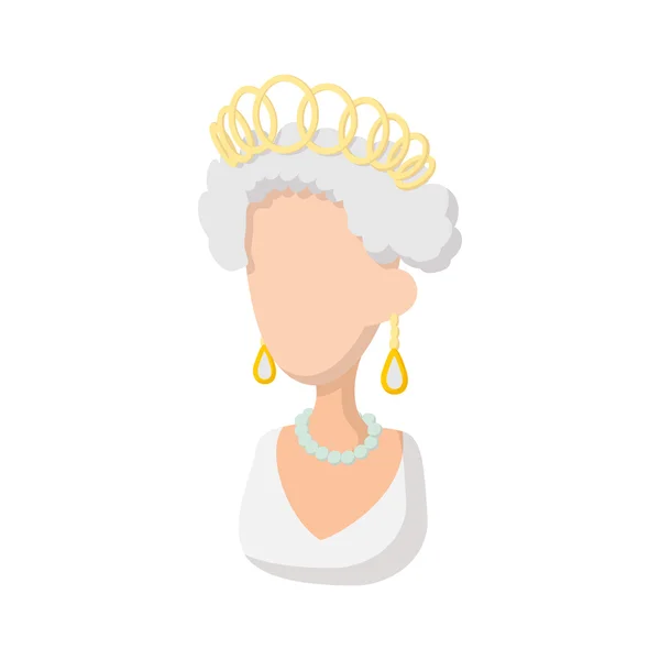 Elizabeth Ii Britse koningin pictogram, cartoon stijl — Stockvector