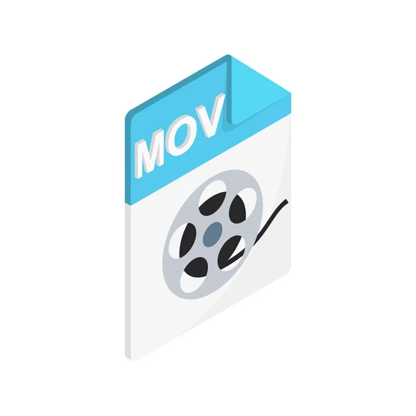 MOV ikona, izometrické 3d styl — Stockový vektor