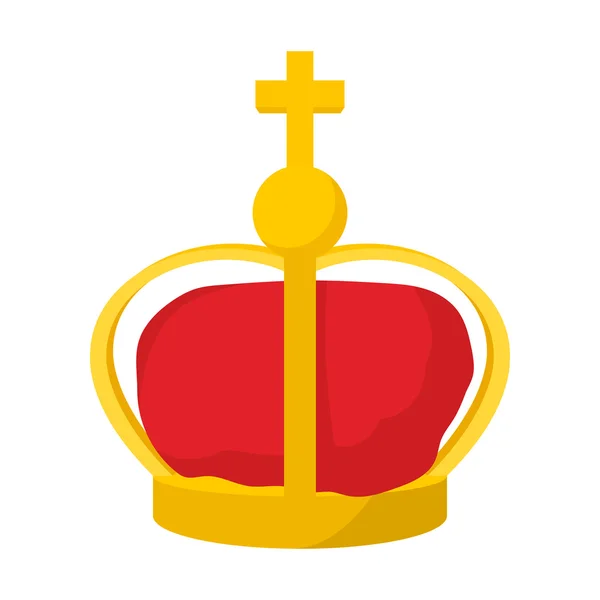 Um ícone da coroa real, estilo cartoon — Vetor de Stock
