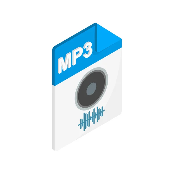 MP3 audio uitbreiding bestandspictogram, isometrische 3D-stijl — Stockvector