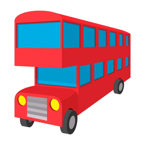 London Doppeldecker rote Bus-Ikone, Cartoon-Stil — Stockvektor