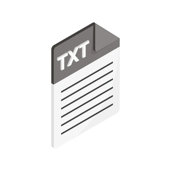 Txt-Symbol, isometrischer 3D-Stil — Stockvektor