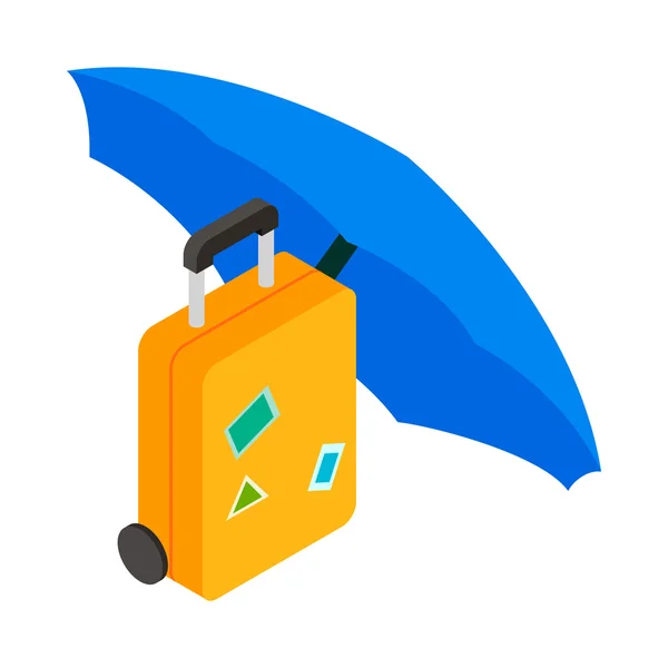 傘アイコン、3 d アイソメ図スタイルの下の荷物 — ストックベクタ