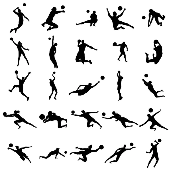 Ensemble silhouette volley — Image vectorielle