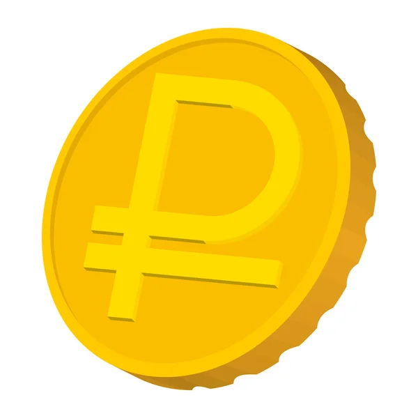 Goldmünze mit Rubel-Symbol, Cartoon-Stil — Stockvektor