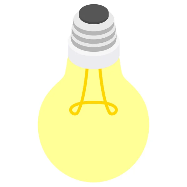 電球アイコン、等角投影の 3d スタイル — ストックベクタ