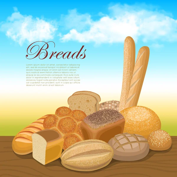 Ekmek kavramı arka plan — Stok Vektör