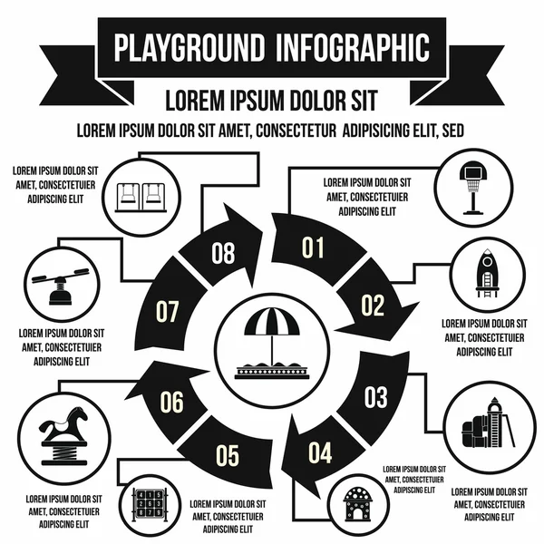 Elementos infográficos del parque infantil, estilo simple — Vector de stock