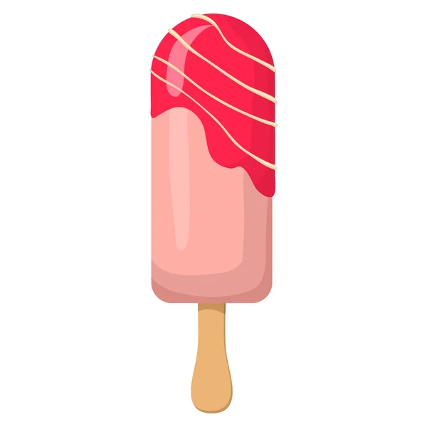 Fruit ice cream on stick icon, cartoon style — Stock Vector