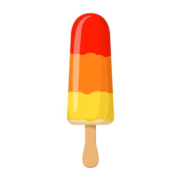 Strawberry ice cream on stick icon, cartoon style — Stock Vector