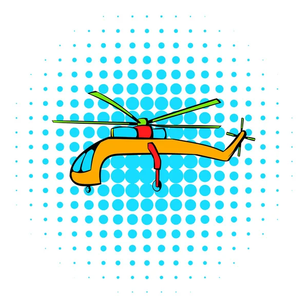 ヘリコプターのアイコン、コミック スタイル — ストックベクタ