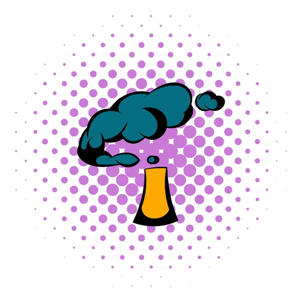 Humo industrial del icono de la chimenea, estilo cómic — Vector de stock