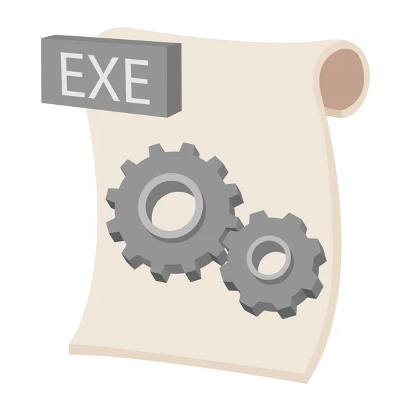 Иконка текстового файла расширения EXE, стиль мультфильма — стоковый вектор