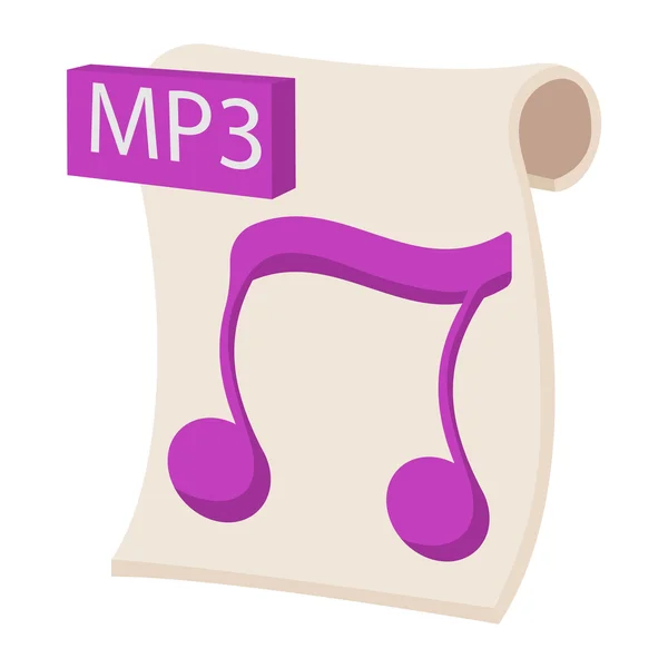 Icône d'extension de fichier MP3 audio, style dessin animé — Image vectorielle