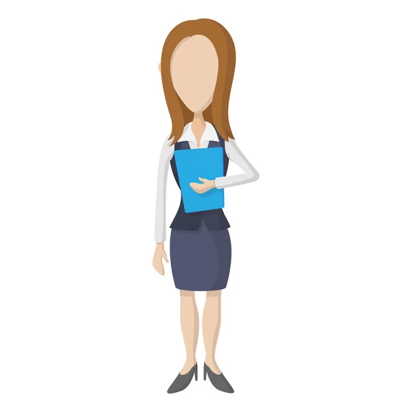 Icono de mujer de negocios, estilo de dibujos animados — Vector de stock
