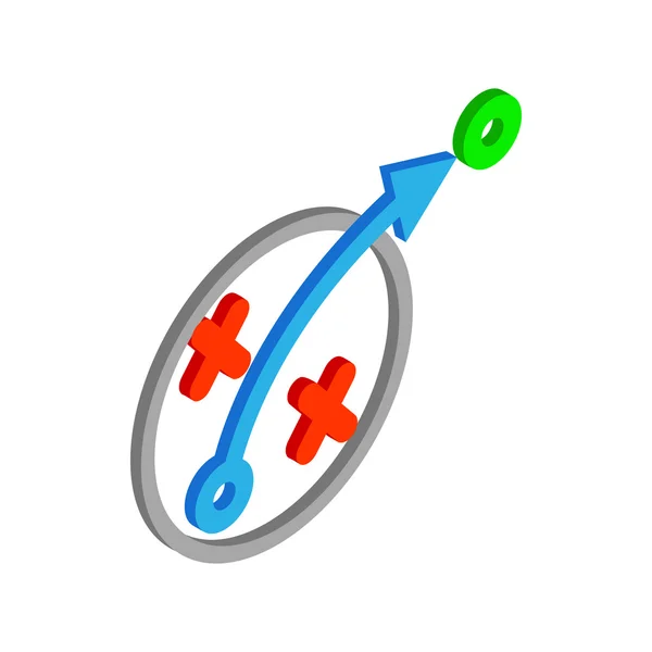 Icona della strategia aziendale, stile 3d isometrico — Vettoriale Stock