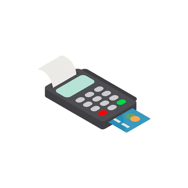 Terminal de punto de venta con tarjeta de crédito Icono — Vector de stock