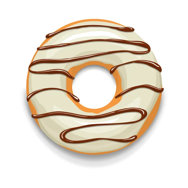 Geglazuurde donut pictogram, cartoon stijl — Stockvector
