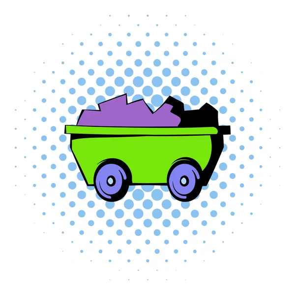 Icône de chariot, style BD — Image vectorielle