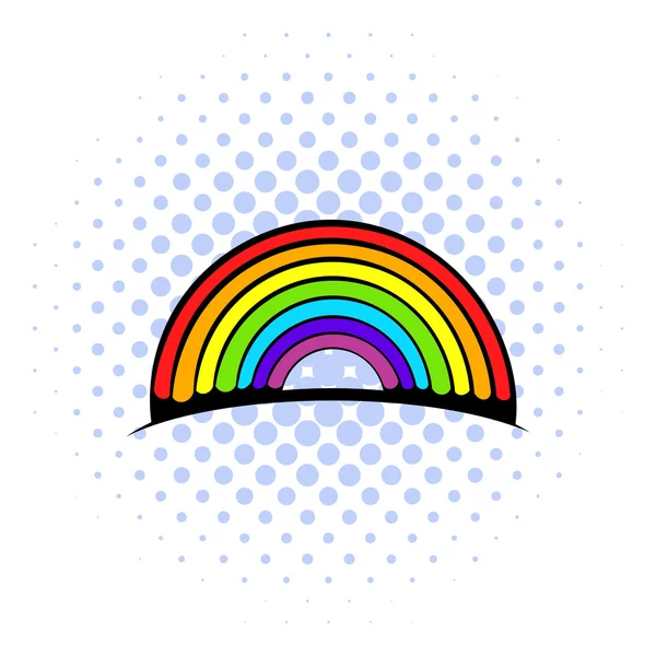 Regenbogen-Ikone, Comic-Stil — Stockvektor