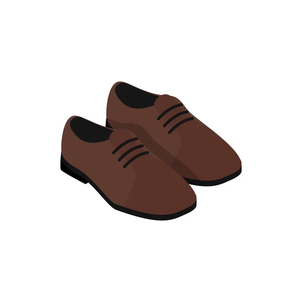 Par i brunt läder skor ikonen — Stock vektor