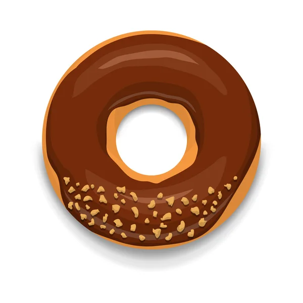 Schokoladen-Donut-Symbol im Cartoon-Stil — Stockvektor