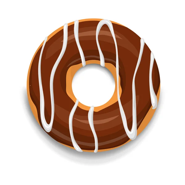 Icono de donut de chocolate, estilo de dibujos animados — Archivo Imágenes Vectoriales