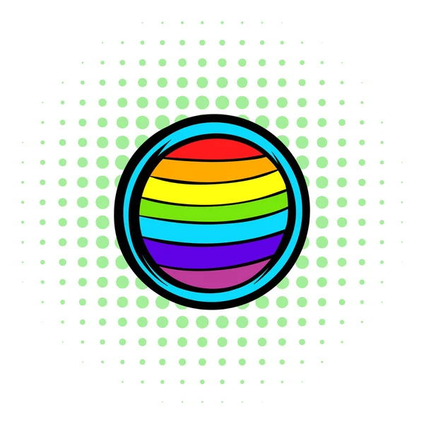 Lgbt Farben auf Knopfform-Symbol, Comic-Stil — Stockvektor