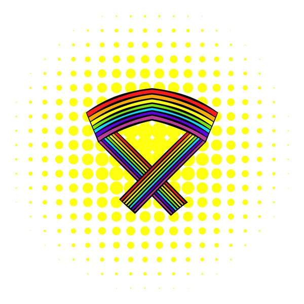 Icono de cinta de arco iris, estilo cómics — Archivo Imágenes Vectoriales