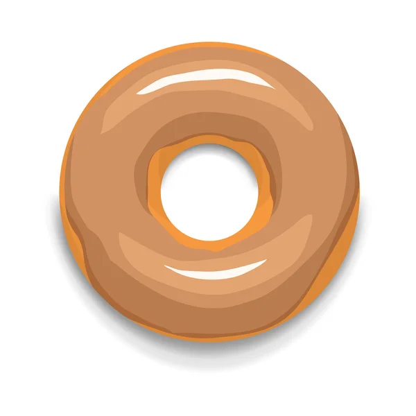 Geglazuurde donut pictogram, cartoon stijl — Stockvector