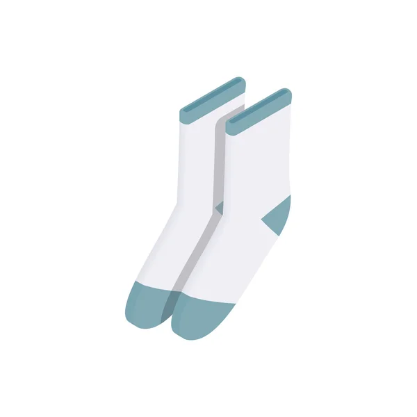 Paire de chaussettes whiye icône, style 3d isométrique — Image vectorielle