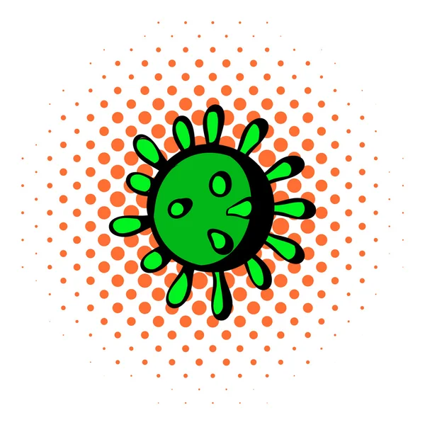 Icono de virus, estilo cómics — Vector de stock