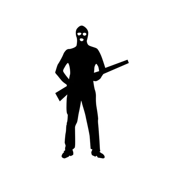 Silhouette Robber nero — Vettoriale Stock