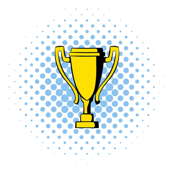 Arany trófea kupa ikon, képregény stílusban — Stock Vector