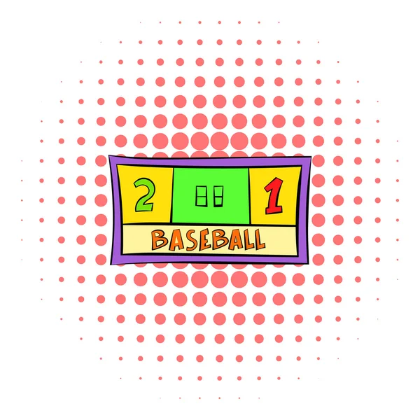Icône de score de baseball, style BD — Image vectorielle