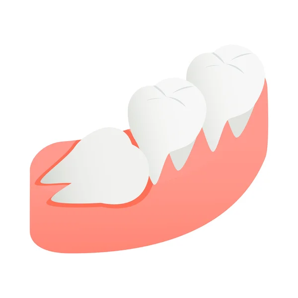 Krzywy ząb ikona, izometryczny styl 3d — Wektor stockowy