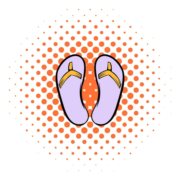 Slippers icon, comics style — Stock Vector