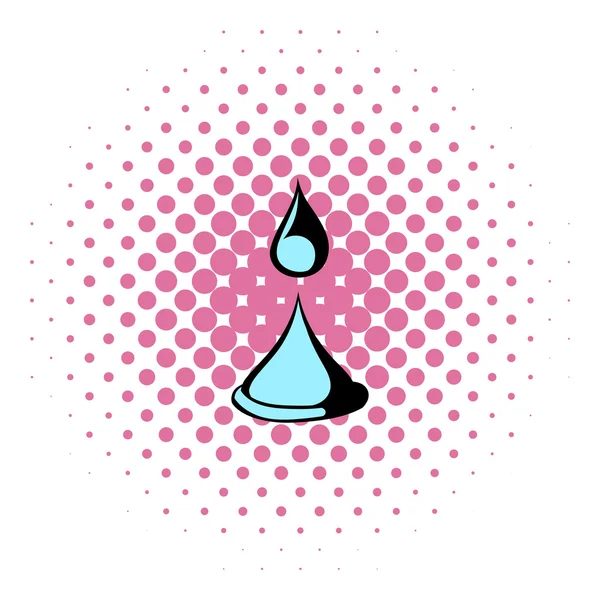 Waterdruppel pictogram, comics stijl — Stockvector