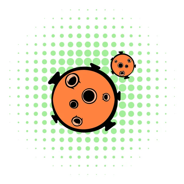 Icono de virus, estilo cómics — Vector de stock