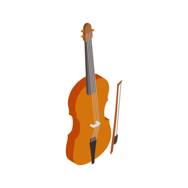 Violino com ícone fiddlestick, estilo 3D isométrico —  Vetores de Stock