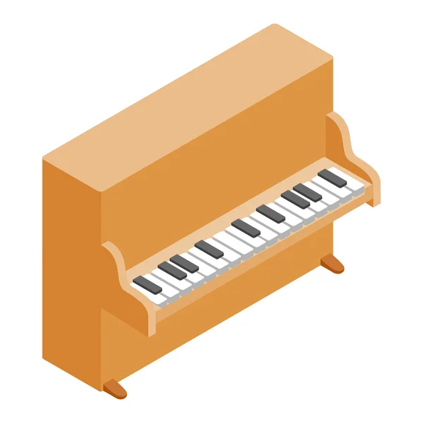 Brown upright piano icon, isometric 3d style — Stock Vector