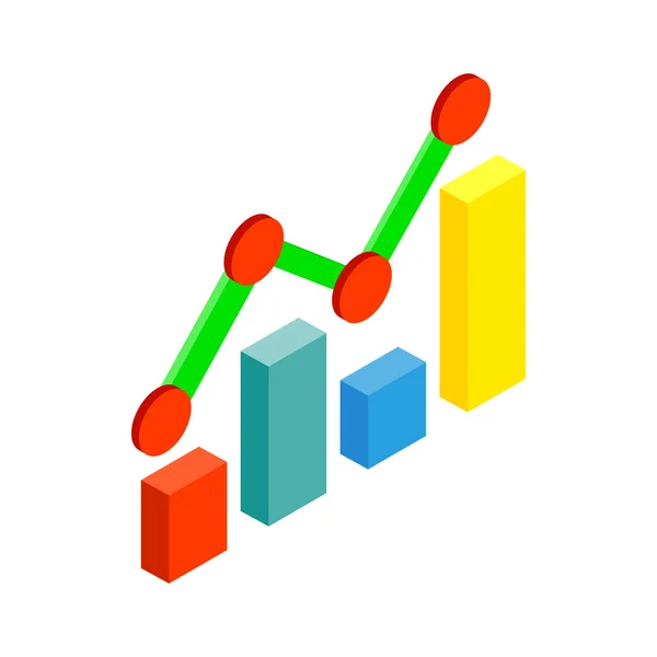 Business graph and chart icon, isometric 3d style — Stock Vector