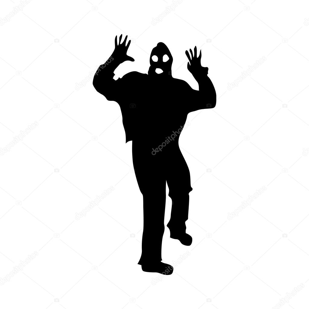 Robber silhouette black