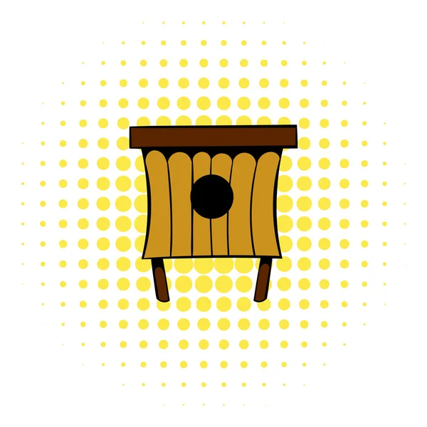 Wooden beehive icon, comics style — Stock Vector