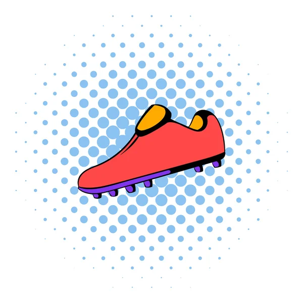 Icono de la bota de fútbol, estilo cómics — Vector de stock