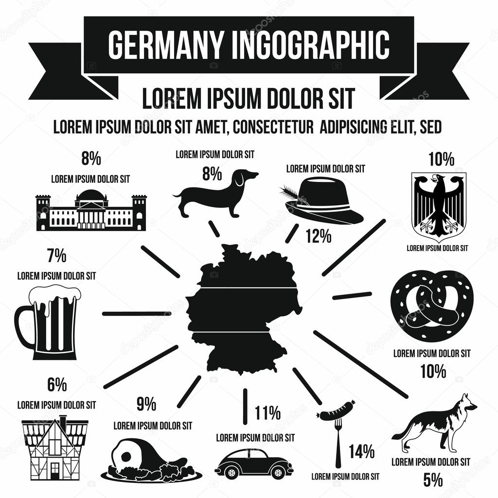 German infographic elements, simple style
