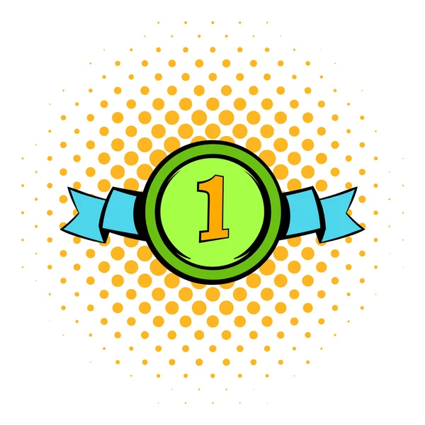 First place icon, comics style — Stock Vector