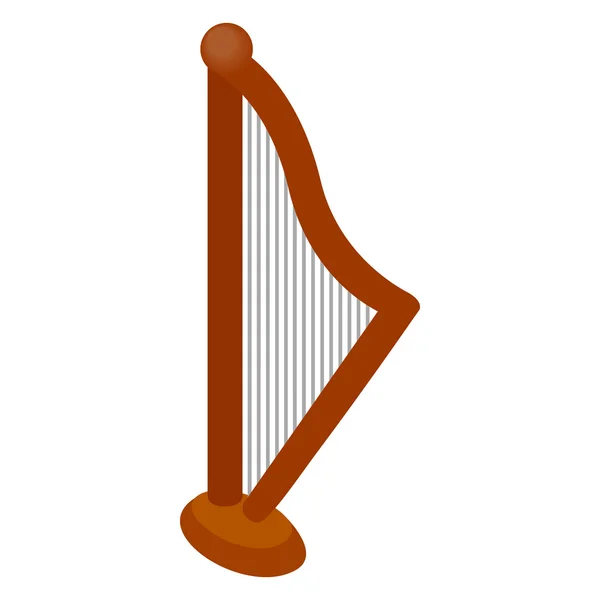 Ícone de harpa, estilo 3D isométrico — Vetor de Stock