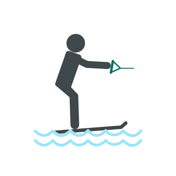 Water skiing icon — Stock Vector